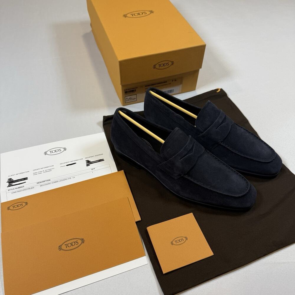 Tod’s MOCASSINO GOMMA LEGGERA Loafer Size 7.5UK/9US New Receipt & Box MSRP $745